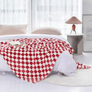 LOMAO Throw Blankets Flannel Blanket with Checkerboard Grid Pattern Soft Throw Blanket for Couch, Bed, Sofa Luxurious Warm and Cozy for All Seasons (Red, 60"x80") by CozyNest Decor