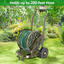 GOFORWILD Garden Hose Reel Cart with Wheel, Hold up to 200 Ft of 5/8" Hose, Heavy Duty Steel Frame Water Hose Reel Cart with Storage Basket, Mobile Hose Reel for Outside Garden Lawn Yard by GreenHaven Gardens