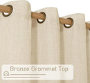 LAMIT Natural Linen Semi Sheer Curtains 63 Inch for Bedroom, Light Filtering Curtains Farmhouse Boho Bronze Grommet Drapes for Dining Room, 2 Panels (38 x 63 Inch, Linen) by CozyNest Decor