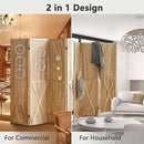 4 Panel Pegboard Wood Room Divider, 5.6Ft Pegboard Display Folding Privacy Screens, Peg Board Display Freestanding for Trade Show Craft Show Home Wall Organizer, Light Brown by CozyNest Decor