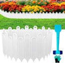 20PCS White Garden Edging Borders, 9.76" H Plastic Fences Edging with Hammmer Shovel Gloves, 13.6Ft Decorative Interlocking Landscape Edging, Flexible Flower Bed Border for Patio by GreenHaven Gardens