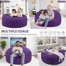 3FT Bean Bag Chair, Comfy Bean Bag Chairs with Memory Foam Filled, Fluffy Beanbag Sofa with Dutch Velvet Cover, Round BeanBag Chairs for Living Room, Playroom - Purple by TinyTreasures Baby Boutique
