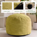 HIGOGOGO Round Stuffed Pouf Ottoman, Corduroy Poufs with Foam Chunk Filling, Furry and Fluffy Pouf Foot Stool Storage Ottoman, 26 X 18 Floor Poufs Foot Rest for Living Room, Green by CozyNest Decor