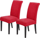Joccun Chair Covers for Dining Room Set of 2, Dining Chair Slipcovers Stretch Dining Room Chair Covers Seat Protector,Washable Parsons Chair Cover for Home,Hotel,Banquet(Ruby,2 Pack) by CozyNest Decor