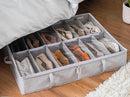 StorageWorks Under Bed Shoe Storage Organizer, Underbed Shoes Container with Adjustable Dividers, Shoe Storage Basket with Cover, Grey, 2-Pack, Space-Saving Shoe Box Fits up to 24 Pairs by CozyNest Decor