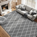 Fluffy Rug for Bedroom, 5X7Feet Stripe Checkered Rug Anti-Skid High Pile for Living Room Bedroom Kids Room Nursery, Dorm Home Decor by TinyTreasures Baby Boutique