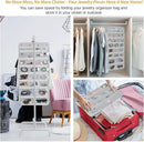 Freegrace Hanging Jewelry Organizer Revolving Hanger - Secure Zipper Closure - 50 Pockets - Foldable Storage & Display Solution - For All Jewelry & Bijoux (Gray) by CozyNest Decor