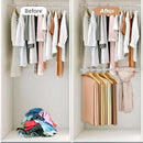 STORAGE MANIAC Hanging Closet Rod, Adjustable Width and Height Closet Hanging Organizer, Space-Saving Clothes Hanging Bar, Closet Extender Hanging Rod Double Closet Hanging Rod, 2 Pack Chrome by CozyNest Decor