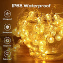 Solar String Lights Outdoor, 56FT 100LED Solar Lights with Remote, IP65 Waterproof, Solar Crystal Globe Patio Lights, 8 Light Modes, Timing, Christmas Decorations for Garden Yard by GreenHaven Gardens
