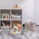 Shelf Storage Baskets for Organizing|Decorative Basket for Closet Storage|Toy Baskets&Bins|Small Woven Rope Baskets-13x8.66x5.11’’,Durable&Stylish,Oval 3 Packs Off White&Mixed Gray by TinyTreasures Baby Boutique