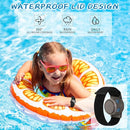 Waterproof Air Tag Bracelet for Kids (2 Pack), Soft Nylon Hidden Air Tag Wristband Full Cover Lightweight GPS Tracker Holder Compatible with Apple AirTag Band for Toddler Child (Black & Blue) by TinyTreasures Baby Boutique