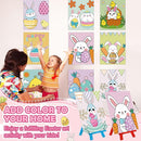 Blosssound 10 Set Pre Printed Canvas Pre Drawn Canvas Painting with Easel Kits 5" x 7" Outline Painting Panels for Beginners, DIY Craft Project, Party Favor, Home Decors(Bunny) by TinyTreasures Baby Boutique