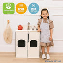 ECR4Kids Play Kitchen Stove, Wooden Playset, White Wash by TinyTreasures Baby Boutique
