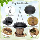 Solar Bird Feeders for Outside Hanging Metal Wild Bird Feeder Solar Lanterns Outdoor Waterproof Garden Decor for Yard Brown by GreenHaven Gardens