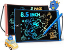TEKFUN 8.5in 2 Pack LCD Writing Tablet for Kids Coloring Doodle Board Magic Drawing Pad for Kids with Anti-Lost Stylus, Car Trip Educational Toys Birthday Gift for 3 4 5 6 7 Kids Girls Boys Toddlers by TinyTreasures Baby Boutique