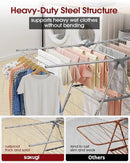 Clothes Drying Rack - Foldable Laundry Drying Rack for Clothing & Bedding, Easy-to-Assemble, Space-Saving Metal Airer with Non-Slip Feet, Indoor & Outdoor Use, 55.5"×22.8"×36.6", Gray by CozyNest Decor