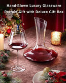 JBHO Set of 4-21 Ounce Hand Blown Italian Style Crystal Burgundy Wine Glasses - Lead-Free Premium Crystal Clear Glass - Gift-Box for any Occasion by CozyNest Decor