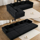 Modular Sectional Loveseat Sofa Cloud Boneless Couch, Modern Sleeper Sofa for Customizable Living Spaces, Cozy Modular Couch for Indoor Room, No Assembly Required, Black by CozyNest Decor
