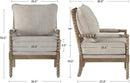 DUHOME Linen Fabric Spindle Accent Chairs Set of 2,Spool Chairs with High Resilience Spring Cushion and Armrest Pads, Leisure Armchair for Living Room Bedroom Farmhouse Home Office Belcony by CozyNest Decor