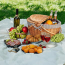 Happypicnic Wicker Picnic Basket with Handle, 15" Large Empty Picnic Basket with Lid & Removable Liner, Vintage Hand Woven Basket for Picnics, Camping, Veg Picking, Mother's Day, Thanksgiving (Check) by GreenHaven Gardens