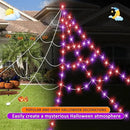 Halloween Spider Web Lights 550 LED Lighted Spider Web 16.4Ft Giant Halloween Decorations Light up with 8 Lighting Modes Waterproof & Timer for Indoor Outdoor House Haunted Yard Decor, Purple & Orange by CozyNest Decor