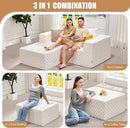 Hobestluk Rectangle Ottoman Memory Foam Footrest for Couch with Removable Cover Large Floor Seating for Adults Ottoman Coffee Table for Living Room, Bedroom or Office (Plush White, Footrest) by CozyNest Decor