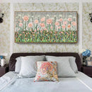 amatop Framed Oversized Floral Canvas Wall Art Canvas Print Modern Botanical Flower Field Rustic Wall Decor Abstract Nature Blooming Wildflower Pale Pink Green Artwork for Living Room Bedroom Office 58x29 in by CozyNest Decor