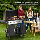 4-Burner Propane Gas Grill, Stainless Steel BBQ with 40,000 BTU, Foldable Side Shelves, Porcelain-Coated Grates, Ideal for Patio & Backyard Cooking (4 Burner) by GreenHaven Gardens