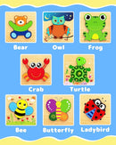Bekayshad Wooden Puzzles Toddler Toys Gifts for 1 2 3 Year Old Boys Girls, 8 Pack Animal Jigsaw Puzzles Montessori Toys, Learning Educational Christmas Birthday Gifts for Girls Boys Ages 1-3 by TinyTreasures Baby Boutique