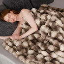 Touchat Luxury 1000GSM Rabbit Faux Fur Blanket, Super Heavy Warm Cozy Brown Blankets for Couch Bed Sofa, Ruched Plush Fuzzy Elegant Soft Reversible Mink Blanket for Living Room Bedroom, 60" x 80" by CozyNest Decor