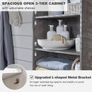 Bathroom Storage Cabinet, 72" Tall Farmhouse Storage Cabinet with 2 Drawers, Adjustable Shelves & Barn Door, Cabinet for Bathroom, Living Room, Kitchen, Grey Wash by CozyNest Decor
