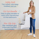 ECR4Kids Reach-Up Step Stool with Handles, Kids Furniture, White Wash by TinyTreasures Baby Boutique