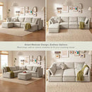 mopio Oversized Modular Sectional Sofa with Fully Removable Covers and Storage, Convertible U, L-Shaped and Sleeper Sectional, Modern Couches with Ottoman Chaise (Oat Fabric, 6 Seats, U) by CozyNest Decor