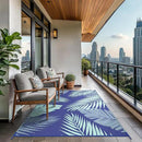 GENIMO Outdoor Rug 6' x 9' Waterproof for Patios Clearance, Reversible Outdoor Plastic Straw Camping Rug Carpet, Large Area Rugs Mats for RV, Camper, Deck, Balcony, Porch, Beach, Royal Blue&Blue Green by CozyNest Decor