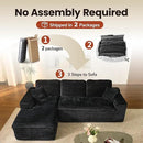 ovios 105” Modular Sectional Sofa with Thicken Seat Cushion, Cloud Couch with Deep Seat, Modern L-Shape Sofas Couches with Chaise,Upholstered Couches for Living Room Bedroom,Black by CozyNest Decor