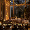 16.4ft 50LED Globe String Lights Indoor Bedroom Battery Operated, Crystal Fairy Lights IP44 Waterproof Outdoor Hanging Decorative Lights for Home Tent Patio Garden Party Wedding Decor by GreenHaven Gardens