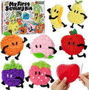 Golray Fruit Plushie Sewing Kit for Kids - My First Sewing Kit for Beginners, 7 Easy Felt Craft Project of Fruit Toys with Yarn, Leather, Plastic Needles, Glue & Instruction, Gift for Kid Girls Boys by TinyTreasures Baby Boutique