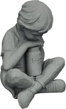 EMSCO Group Nature Boy Statue – Natural Granite Appearance – Made of Resin – Lightweight – 16” Height by GreenHaven Gardens