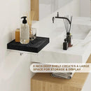 Fun Memories Black Floating Shelves 8 Inch Long, 8" Deep Wall Shelves, Small Deep Floating Shelf Square Wall Shelf, Rustic Display Shelves for Living Room, Bathroom, Kitchen, Set of 2 by CozyNest Decor