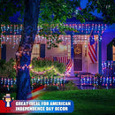 JMEXSUSS Icicle Lights for 4th of July Decor, 400 LED Red White and Blue Icicle Lights for Outside, 38.8 Ft Independence Day Icicle String Lights Indoor Outdoor Holiday Christmas American Flag Decor by GreenHaven Gardens