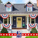 6 Pack USA Pleated Bunting Fan Flags, 1.5 x 3 Ft Patriotic Half Fan Banner American Flag Decoration Bunting for Outside Red White and Blue Decor Independence Day Memorial Day 4th of july Decorations by GreenHaven Gardens