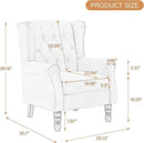 UIXE High Back Accent Chair, Upholstered Armchair in Fabric, Retro Wingback Arm Chair for Living Room, Comfy Single Sofa Bedroom Reading Seat with Solid Wood Legs - Light Gray by CozyNest Decor