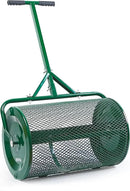 Compost Spreader- 24 inch Peat Moss Roller With improved T shape handle-Lawn & Garden Spreader For Top Dressing Compost, Fertilizer, Mulch And Soil- Strong and Lightweight material for basket by GreenHaven Gardens