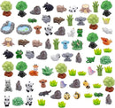 Miniature Small Animal Figurines, 80pcs of Mini Resin Animals, Forest Decoration Ornaments, Miniature Landscape Ornament Sets, Fairy Garden and Dollhouse Accessories
