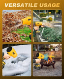 Saker Handheld Cordless Leaf Blower Portable Dust Cleaner 180000 RPM Compressed Air Duster with Adjustable Speed for Drying Patio Cleaning Camping 2 x 4.0Ah Battery Yellow by GreenHaven Gardens