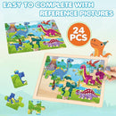 4 Packs Puzzles for Kids Ages 4-6, Wooden Animals Jigsaw Puzzles for Toddlers Ages 2-4, Preschool Educational Puzzles Boards Toys Gifts for 3 4 5 6 Boys Girls by TinyTreasures Baby Boutique