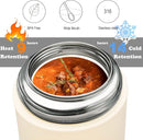 Thermo for Hot Food & Drinks, Thermo Lunch Box, 17oz Vacuum Insulated Food Container with Spoon&Drawstring Bag, Soup Thermo for Adults, White by TinyTreasures Baby Boutique