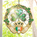 St Patricks Day Decorations - St Patricks Day Accessories, Shamrock Decorations, Irish Gifts for Women Men Friends Family, Shamrock Decorations - Double Layered Hanging Suncatcher 8 in by GreenHaven Gardens