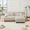Modular Sectional Sofa, L Shaped Couch with Ottoman, 2 Seater Cloud Couch Small Couches for Small Spaces, Modern Deep Seat Sofa Living Room Oversized Loveseat W/Bolster Armrests 4 Pillows by CozyNest Decor