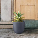 Kante 14 Inch Dia Round Concrete Planter, Indoor Outdoor Large Plant Pot with Drainage Hole and Rubber Plug for Home Patio Garden, Charcoal by GreenHaven Gardens